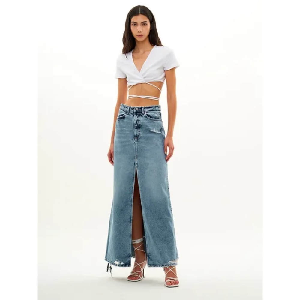 ICON DENIM MAXI DENIM SKIRT - LARA size 28